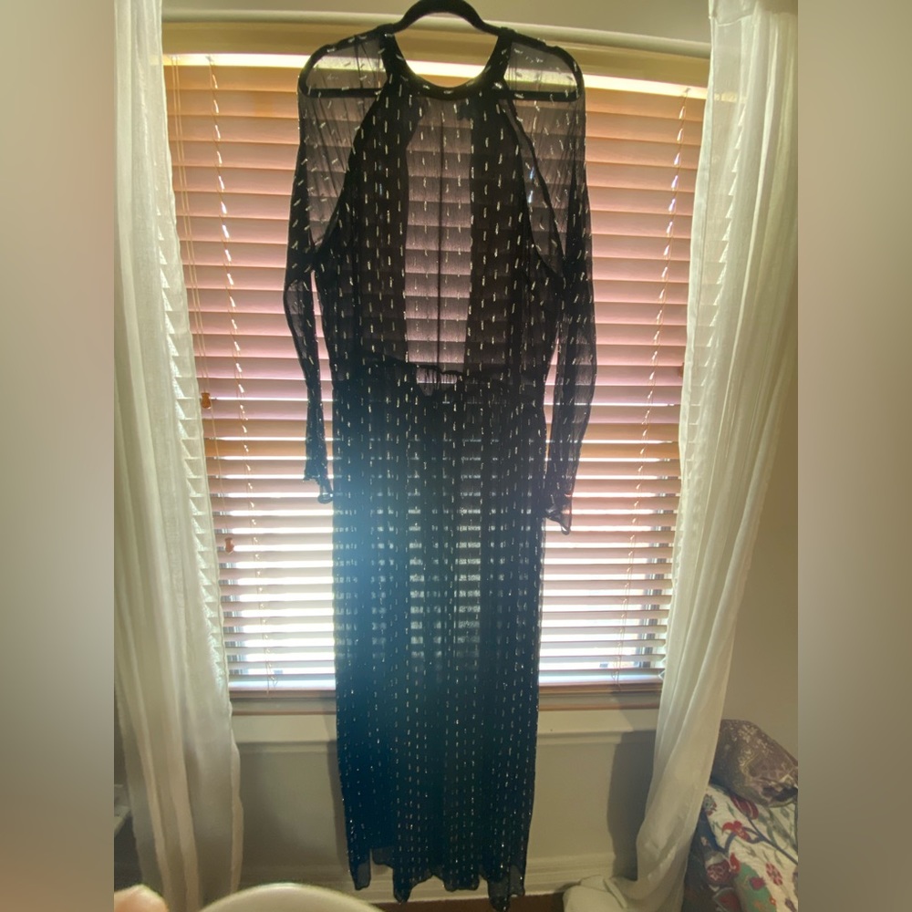 Mango- Long sleeve maxi gown dress
